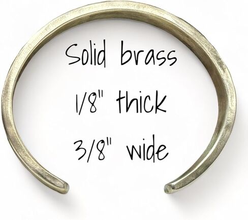 21st Anniversary Heavyweight Handmade Brass Cuff Bracelet Gift for Husband in Kuwait