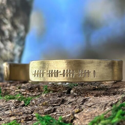 21st Anniversary Heavyweight Handmade Brass Cuff Bracelet Gift for Husband in Kuwait