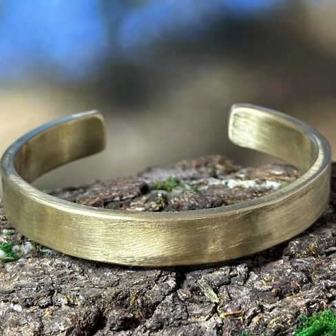 21st Anniversary Heavyweight Handmade Brass Cuff Bracelet Gift for Husband in Kuwait