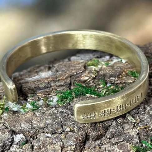21st Anniversary Heavyweight Handmade Brass Cuff Bracelet Gift for Husband in Kuwait