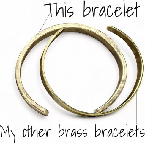 21st Anniversary Heavyweight Handmade Brass Cuff Bracelet Gift for Husband in Kuwait