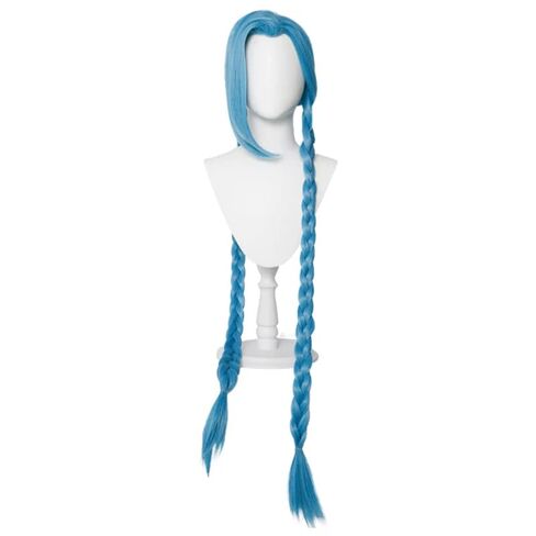 KIRA KIRA Jinxx Lace Front Wig 120cm Anime Arcanee Season 2 Jinxx Cosplay Wig Long Straight Blue Hair for Halloween Cosplay (Blue, 120cm, Long Straight Lace Front) in Kuwait