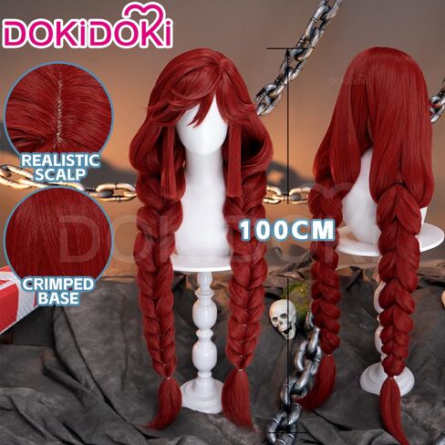 KIRA KIRA Anime Riyo Reaper Cosplay Wig 100 Long Red Hair Fishtail Braid Halloween Cosplay Wig for Women in Kuwait