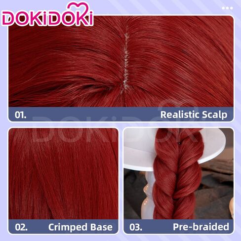 KIRA KIRA Anime Riyo Reaper Cosplay Wig 100 Long Red Hair Fishtail Braid Halloween Cosplay Wig for Women in Kuwait
