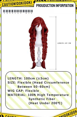 KIRA KIRA Anime Riyo Reaper Cosplay Wig 100 Long Red Hair Fishtail Braid Halloween Cosplay Wig for Women in Kuwait