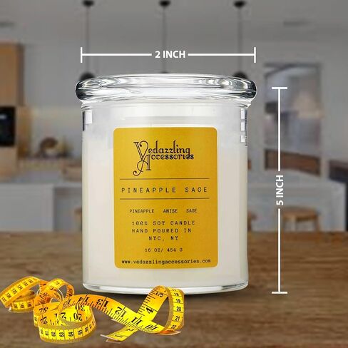 Premium Pineapple Sage Soy Wax Candle - 17 oz Handpoured, Dual Wick, 50 Hour Burn Time, Aromatic Eco-Friendly Candle in Saudi Arabia