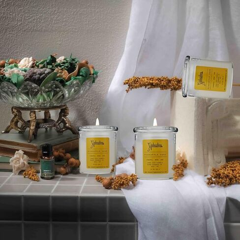 Premium Pineapple Sage Soy Wax Candle - 17 oz Handpoured, Dual Wick, 50 Hour Burn Time, Aromatic Eco-Friendly Candle in Saudi Arabia