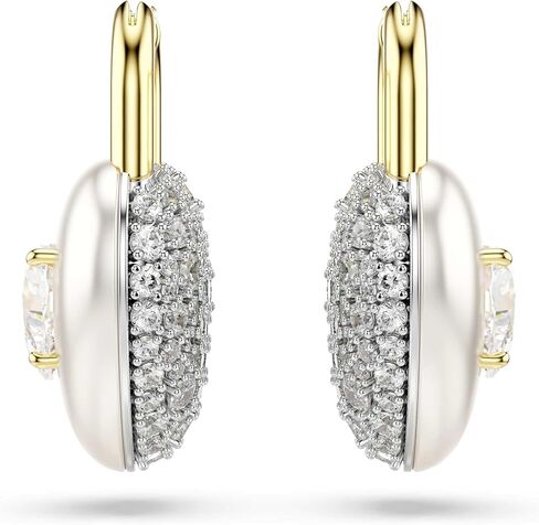 Swarovski Idyllia drop earrings, Mixed cuts, Heart, White, Gold-tone plated in Kuwait