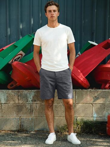 JMIERR Men's Cotton Carpenter Work Shorts - Button & Elastic Waist, Multi-Pocket Casual Shorts in Kuwait