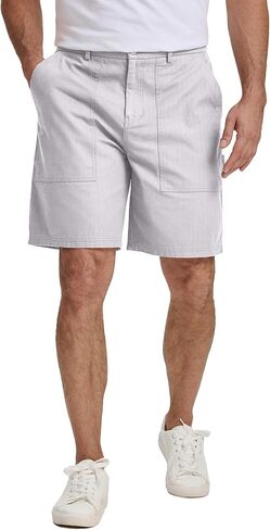 JMIERR Men's Cotton Carpenter Work Shorts - Button & Elastic Waist, Multi-Pocket Casual Shorts in Kuwait