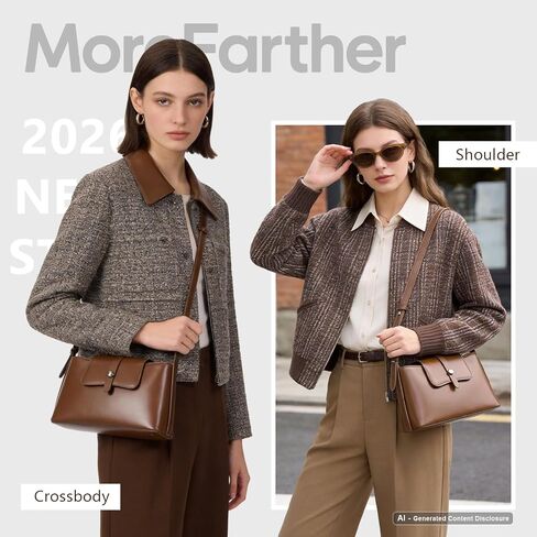 Leather Shoulder Bag, Small Crossbody Bags for Women Cute Handbags with Adjustable Strap | Genuine Leather in Saudi Arabia