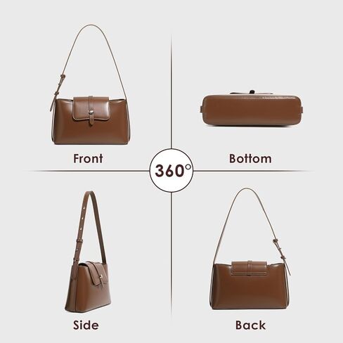 Leather Shoulder Bag, Small Crossbody Bags for Women Cute Handbags with Adjustable Strap | Genuine Leather in Saudi Arabia