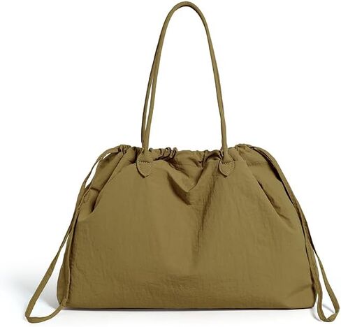 Nylon Tote Bag for Women Versatile Drawstring Shoulder Bag Work Travel Tote Handbag with Easy Carry Handles in Saudi Arabia