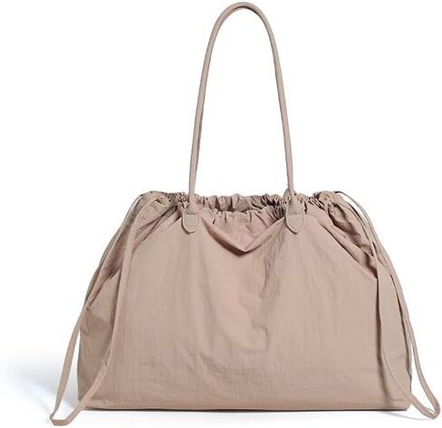 Nylon Tote Bag for Women Versatile Drawstring Shoulder Bag Work Travel Tote Handbag with Easy Carry Handles in Saudi Arabia