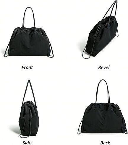 Nylon Tote Bag for Women Versatile Drawstring Shoulder Bag Work Travel Tote Handbag with Easy Carry Handles in Saudi Arabia