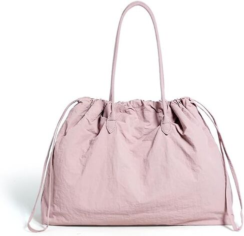 Nylon Tote Bag for Women Versatile Drawstring Shoulder Bag Work Travel Tote Handbag with Easy Carry Handles in Saudi Arabia