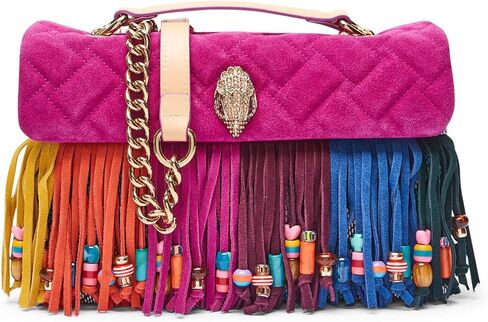 KURT GEIGER LONDON Kensington Leather Fringe Shoulder Bag | Double chain strap in Saudi Arabia