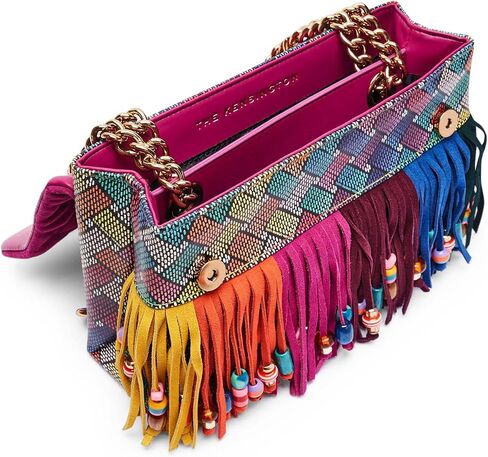 KURT GEIGER LONDON Kensington Leather Fringe Shoulder Bag | Double chain strap in Saudi Arabia