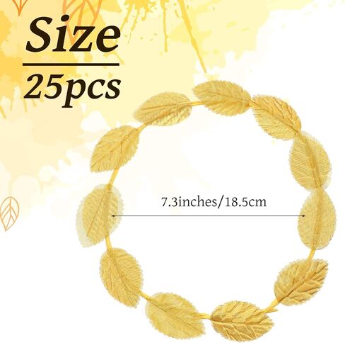 25 Pcs Gold Laurel Crown Wreath, Greek Leaf Headband Roman Goddess Costume Headpiece for Women Men Toga Party Halloween Cosplay Wedding Decorations in Kuwait