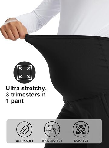 Women's Maternity Scrub Pants with 6 Pockets, 4-Way Stretchy Straight Leg Pregnancy Workwear Pant in Saudi Arabia