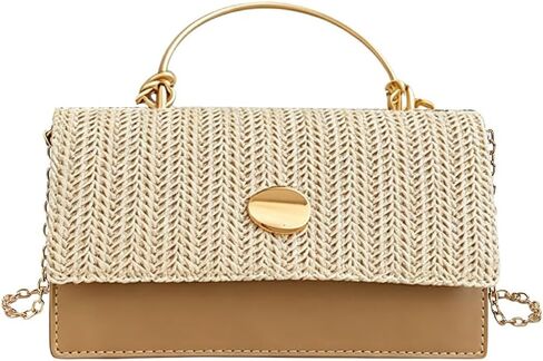 Straw Crossbody Bag for Women, Summer Beach Top Handle Purse Woven Envelope Handbag Satchel Shoulder Bag for Vacation in Saudi Arabia