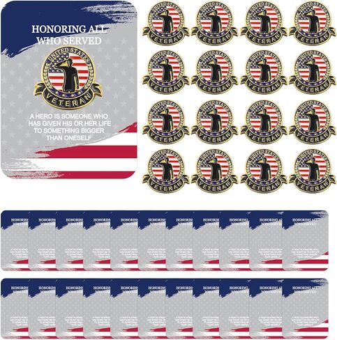 Veteran Day Label Pins with Cards Patriotic American Flag Veterans Day Gold Badge Brooch Pins Appreciation Gifts for Military Veterans 4th of July Party Favor in Saudi Arabia