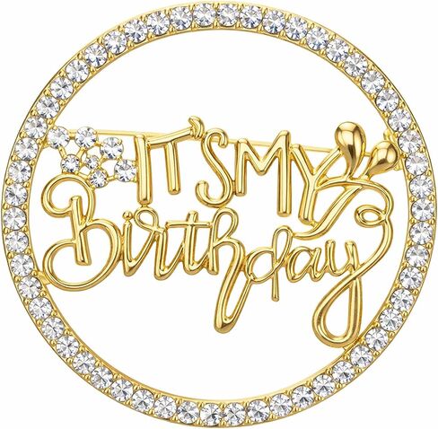 Its My Birthday Pin for Women Metal Pin Rhinestone Queen Crown Brooch Pins for Women Happy Birthday Pins Wedding Party Birthdays Celebrations in Kuwait