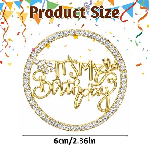 Its My Birthday Pin for Women Metal Pin Rhinestone Queen Crown Brooch Pins for Women Happy Birthday Pins Wedding Party Birthdays Celebrations in Kuwait