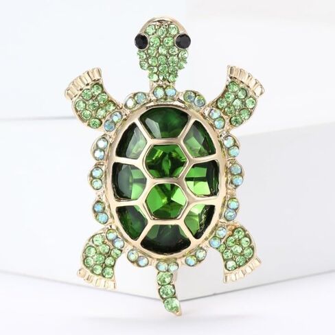 Sparkly Rhinestone Turtle Brooch Charming Pink Green Accessory for Everyday Elegance Brooch Pin Accessories in Kuwait