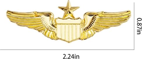 Airplane Pin,Pilot Wings Pin,Gold Air Force Senior Pilot Wing Badge,Pilot Costume Lapel Pins,Metal Aviator Pins for Hat Shirt Uniform Costume,Gift for Flight Schools & Graduation in Kuwait