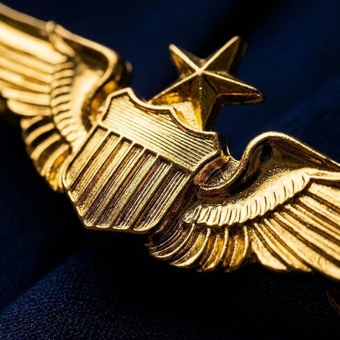 Airplane Pin,Pilot Wings Pin,Gold Air Force Senior Pilot Wing Badge,Pilot Costume Lapel Pins,Metal Aviator Pins for Hat Shirt Uniform Costume,Gift for Flight Schools & Graduation in Kuwait