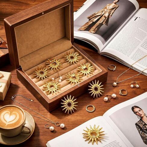 Liliaafar 24 Pcs Gold Sun Brooch Pins for Women Men Fashion Gold Tone Brooches Lapel Pins for Dainty Suit Hat Dress Clothing Accessories Birthday Holiday Jewelry Gifts in Kuwait