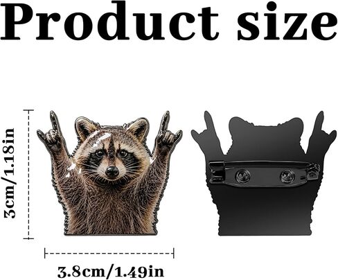 Realistic Raccoon Enamel Pin, Cute Funny Metal Lapel Pin, Metal Gift for Men Women Friends Collectors Bags Backpacks Hats Jackets Coat in Kuwait