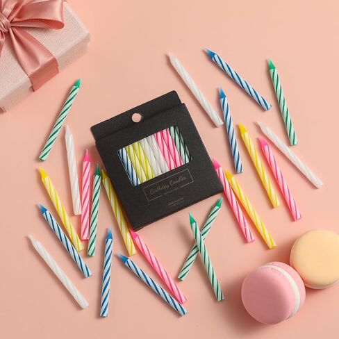 288-Count Multicolored Birthday Candles, Spiral Candles, Cupcake Candles, Party Celebration in Saudi Arabia