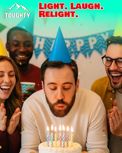 Toughty Relighting Birthday Candles – Colorful Candles for Cake & Cupcakes – Birthday Cake Toppers for Kids & Adults – Perfect for Bday, Special Occasions & Party Fun – 24 Count x 2 Pack in Saudi Arabia