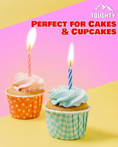 Toughty Relighting Birthday Candles – Colorful Candles for Cake & Cupcakes – Birthday Cake Toppers for Kids & Adults – Perfect for Bday, Special Occasions & Party Fun – 24 Count x 2 Pack in Saudi Arabia