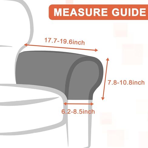 Hiasan 2 Pack Thick Velvet Armrest Covers for Sofa Stretch Couch Armrest Covers for Chairs Soft Armchair Slipcover for Sofa Anti-Slip Furniture Protector Washable Armchair Slipcover for Recliner,Grey in Saudi Arabia