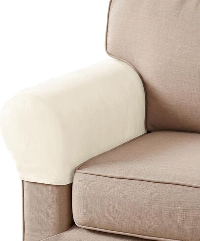 Hiasan 2 Pack Thick Velvet Armrest Covers for Sofa Stretch Couch Armrest Covers for Chairs Soft Armchair Slipcover for Sofa Anti-Slip Furniture Protector Washable Armchair Slipcover for Recliner,Grey in Saudi Arabia