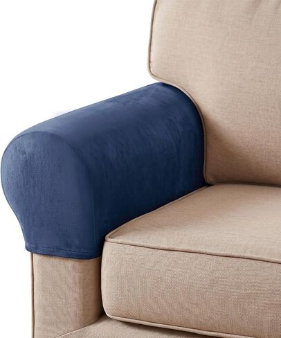 Hiasan 2 Pack Thick Velvet Armrest Covers for Sofa Stretch Couch Armrest Covers for Chairs Soft Armchair Slipcover for Sofa Anti-Slip Furniture Protector Washable Armchair Slipcover for Recliner,Grey in Saudi Arabia
