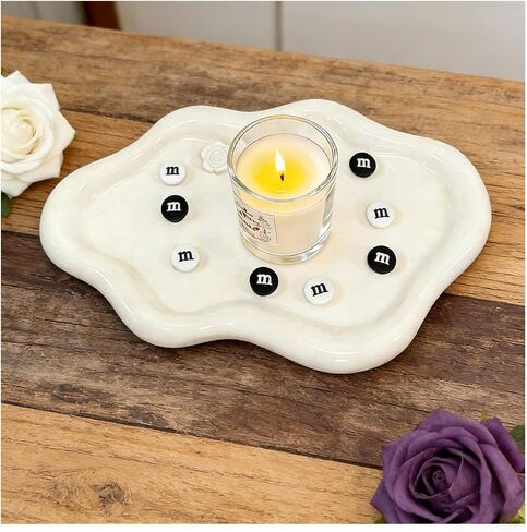 Ceramic Jewelry Tray, Cute Cloud Tray, White Trinket Dish, Ring Holder for Vanity Bathroom Nightstand Decor, Small Ring Dish Birthday Gifts for Women, Jewlery Plate Bowl for Keys, Candles in Saudi Arabia