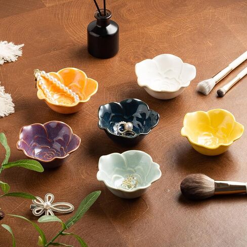 small Jewelry Dish, Ring Holder Dish, Jewelry Tray, Cute Aesthetic Vanity Organizer for Nightstand Bathroom Room Decor, Trinket Dish Valentine's Day Birthday Christmas Friendship Gifts (yellow) in Kuwait