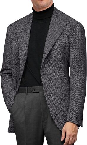 Mens Blazer Jacket Formal Herringbone Tweed Wool 3 Button Men Sport Coat Slim Fit Tuxedo for Prom Wedding in Saudi Arabia