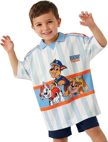 Paw Patrol Shirt, Chase, Marshall and Rubble Oversized Boys Shirt, Short Sleeve Kids Tshirt, Soccer Shirts for Boys in Kuwait