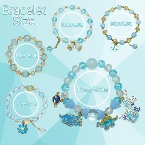 5PCS Beaded Charm Bracelets for Girls Dinosaur Dainty Kawaii Crystal Beads Bracelets Set for Teens Girls Adjustable Stretch Bracelet Birthday Graduation Gift For Daughter Niece Granddaughter in Saudi Arabia