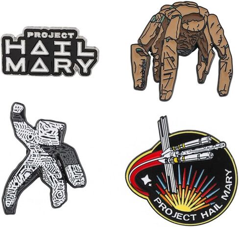 Project Hail Mary Enamel Pins Set - 3Pcs Sci-Fi Book Collectible Badges, Amaze Quote & Spaceship Lapel Pins for Fans in Saudi Arabia