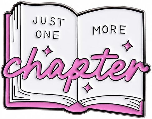 Funny Enamel Book Pin - Reading Pins Brooch for Backpacks, Jackets, Hats with "Just One More Chapter". Literary Button Brooches Gift for Readers, Teachers and Students in Saudi Arabia