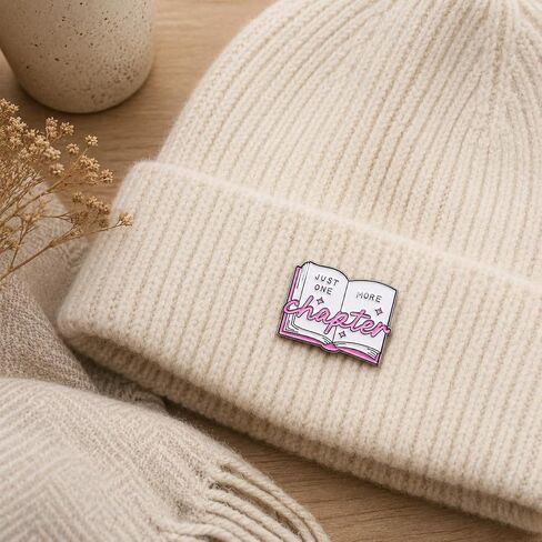 Funny Enamel Book Pin - Reading Pins Brooch for Backpacks, Jackets, Hats with "Just One More Chapter". Literary Button Brooches Gift for Readers, Teachers and Students in Saudi Arabia