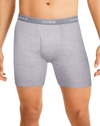 ملابس داخلية للرجال من Hanes، ملابس داخلية Cool Dri ماصة للرطوبة من القطن غير قابلة للركوب للرجال، تتوفر عبوات متعددة، 18 قطعة - أسود/رمادي، X-Large US in Kuwait