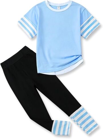 Girls Cute Clothes 2 Piece Sweatshirt & Pants Kids Girls Fall Spring Sweatsuit Outfit Set in Kuwait