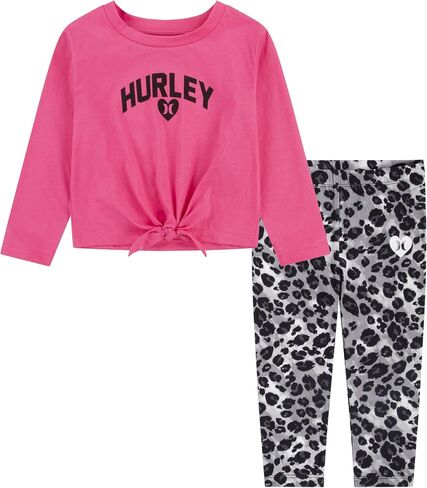 Hurley Girls' Graphic T-shirt and Leggings 2-piece Outfit Set in Kuwait